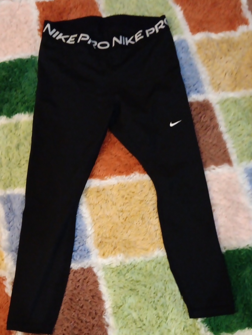 Nike Black Pro Leggings with White Swoosh
